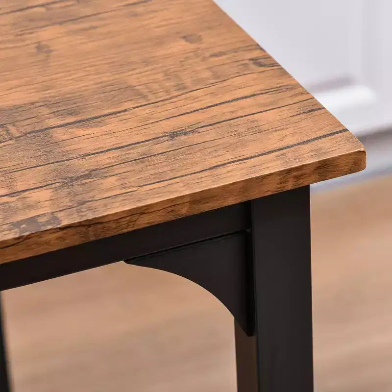 HOMCOM Ensemble Table de Bar Haute Moderne avec Tabourets, Table de Cuisine Compacte avec Repose-Pieds, Pieds en Métal