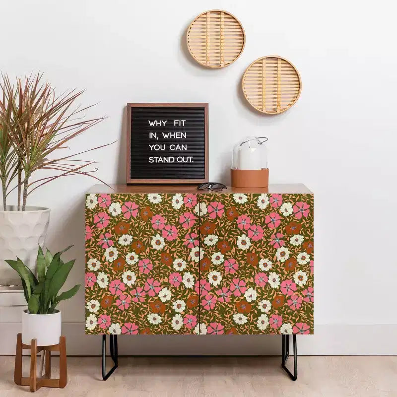 Bahut Schatzi Brown Jirra Floral Olive Walnut – Deny Designs