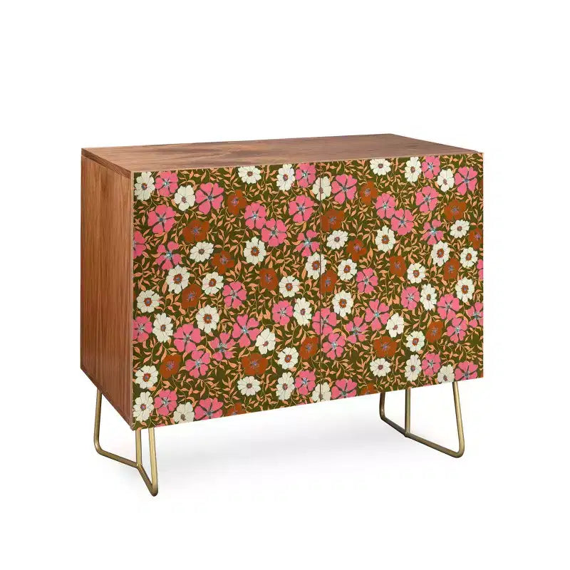 Bahut Schatzi Brown Jirra Floral Olive Walnut – Deny Designs