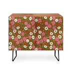 Schatzi Brown Jirra Floral Olive Walnut Credenza - Deny Designs