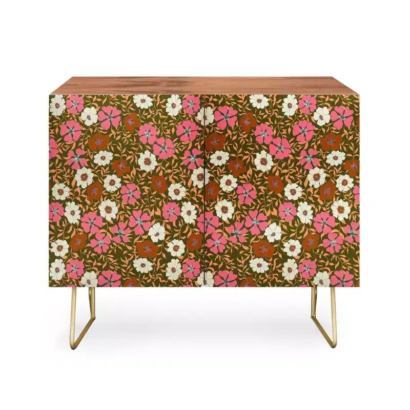 Bahut Schatzi Brown Jirra Floral Olive Walnut – Deny Designs