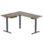 Mount-It! Large Electric Height Adjustable Desk for Corners, Automatic Standing Desk w/ Smooth Ergonomic Height Adjustment from 28.3 to 46.5, Brown