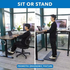 Mount-It! Grand bureau d'angle électrique réglable en hauteur, bureau assis-debout automatique avec réglage en hauteur ergonomique et fluide de 71,9 à 118,1 cm, marron