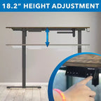 Mount-It! Grand bureau d'angle électrique réglable en hauteur, bureau assis-debout automatique avec réglage en hauteur ergonomique et fluide de 71,9 à 118,1 cm, marron