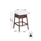 Tabouret de bar sans dossier JONATHAN Y Bali Bohemian Basics, coussin blanc avec cadre tressé marron foncé