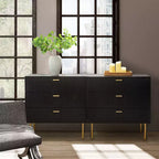 Commode Brian 32 avec 3 tiroirs et rangement pour chambre à coucher, lot de 2 | ART OF LIVING DESIGNS-BLACK