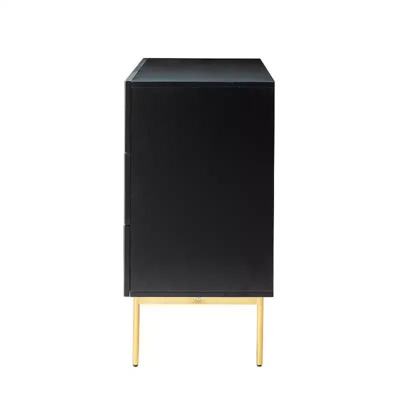 Commode Brian 32 avec 3 tiroirs et rangement pour chambre à coucher, lot de 2 | ART OF LIVING DESIGNS-BLACK