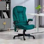 HOMCOM Fauteuil de Bureau de Massage Vibratoire à 6 Points Chauffant, Fauteuil de Bureau de Direction à Dossier Haut en Velours avec Dossier Inclinable, Accoudoirs