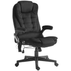 HOMCOM Fauteuil de Bureau de Massage Vibratoire à 6 Points Chauffant, Fauteuil de Bureau de Direction à Dossier Haut en Velours avec Dossier Inclinable, Accoudoirs