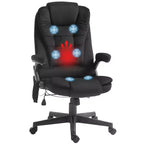 HOMCOM 6 Point Vibrating Massage Office Chair with Heat, Velvet High Back Executive Office Chair with Reclining Backrest, Armrests