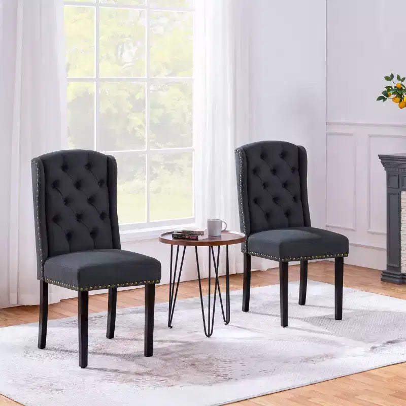 Lot de 2 chaises de salle à manger capitonnées Yaheetech