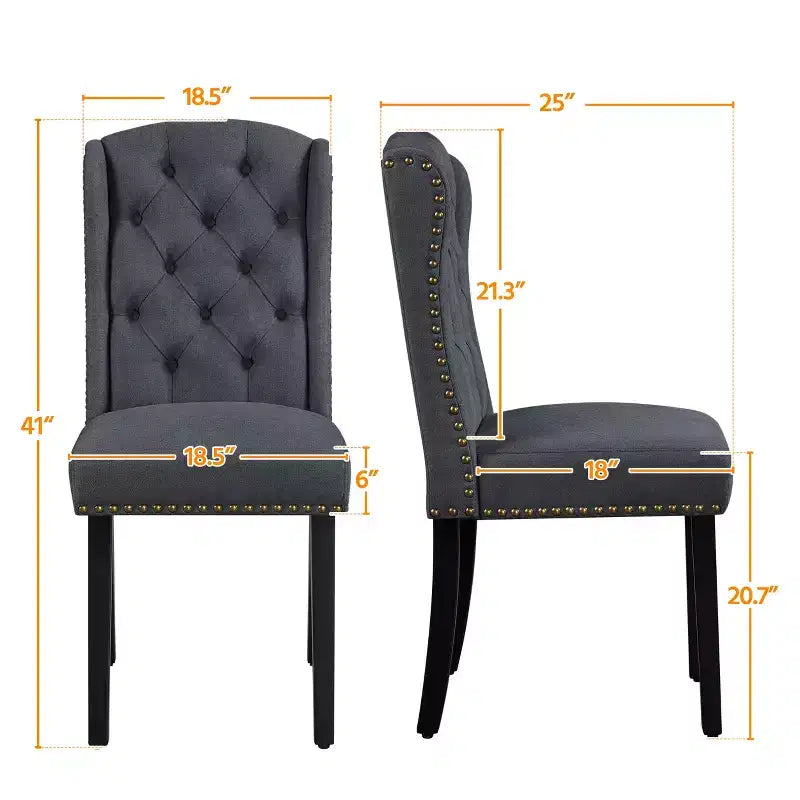 Lot de 2 chaises de salle à manger capitonnées Yaheetech