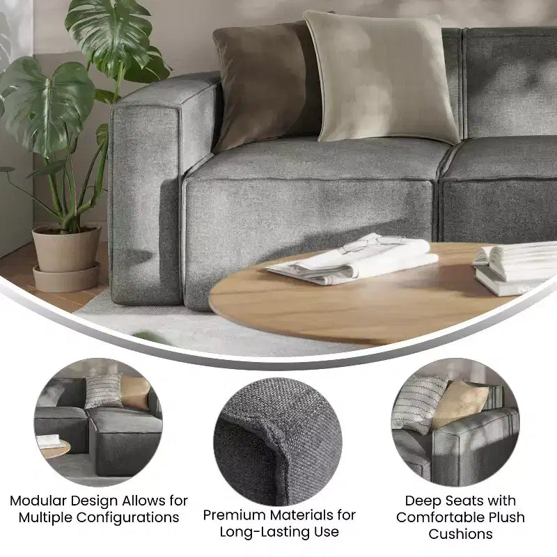 Chaise d'angle modulable gauche Merrick Lane avec accoudoir
