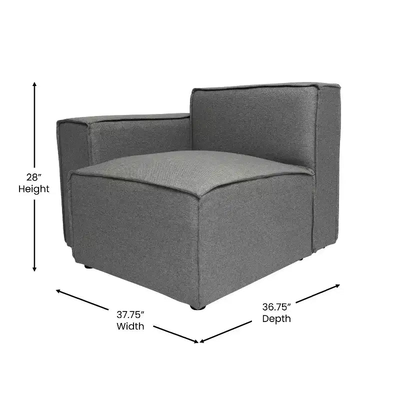 Chaise d'angle modulable gauche Merrick Lane avec accoudoir
