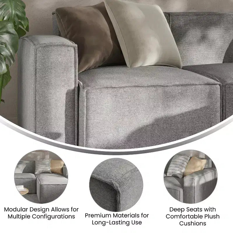 Chaise d'angle modulable gauche Merrick Lane avec accoudoir