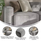 Chaise d'angle modulable gauche Merrick Lane avec accoudoir