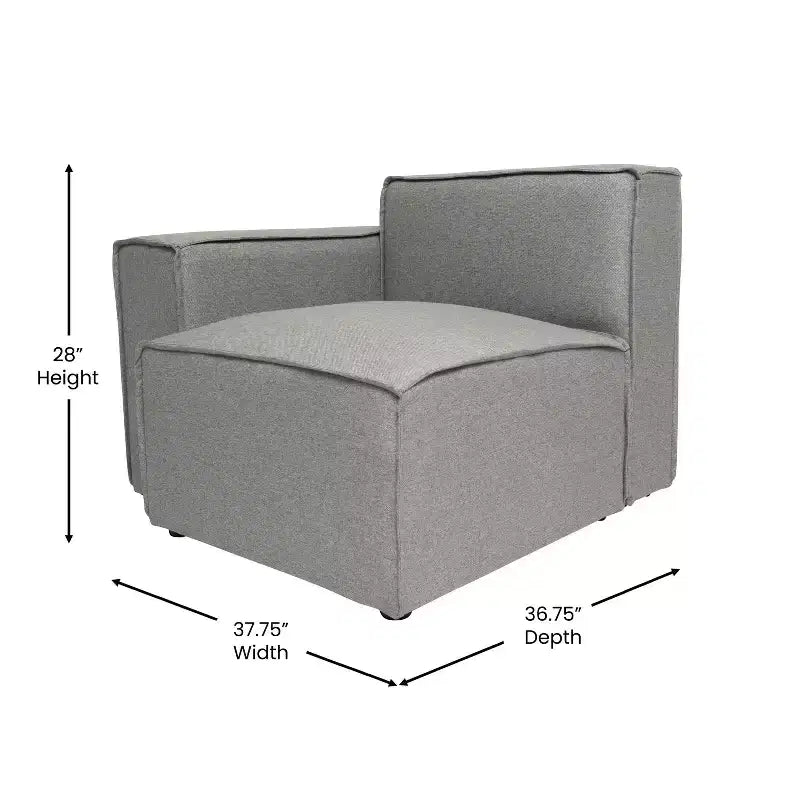 Chaise d'angle modulable gauche Merrick Lane avec accoudoir