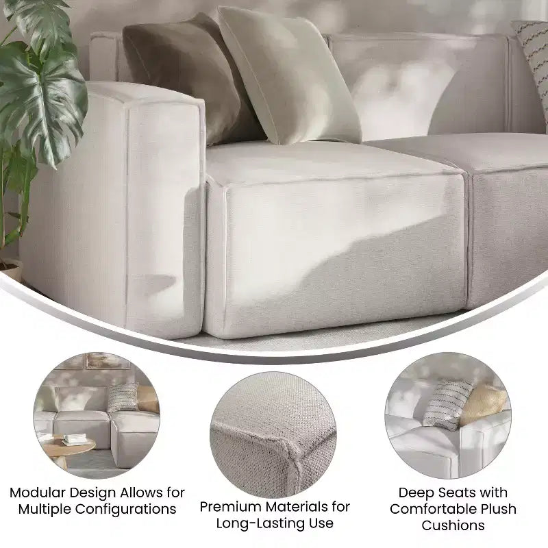 Chaise d'angle modulable gauche Merrick Lane avec accoudoir