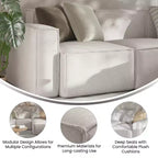 Chaise d'angle modulable gauche Merrick Lane avec accoudoir