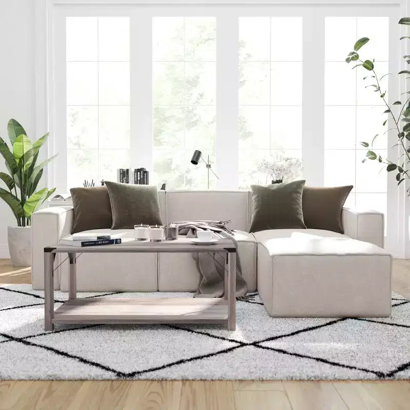 Chaise d'angle modulable gauche Merrick Lane avec accoudoir