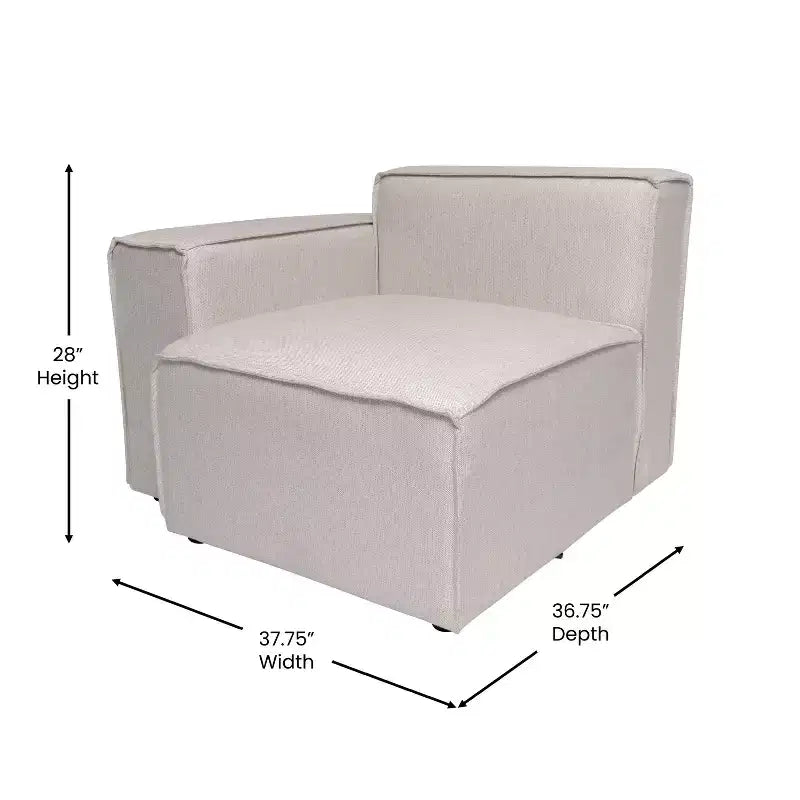 Chaise d'angle modulable gauche Merrick Lane avec accoudoir