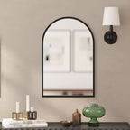 Miroir mural Merrick Lane à cadre métallique arqué pour entrées, salles à manger et salons