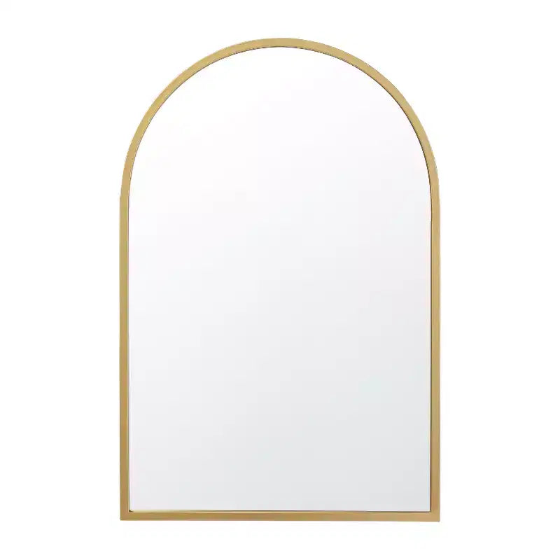 Miroir mural Merrick Lane à cadre métallique arqué pour entrées, salles à manger et salons