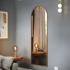 Miroir mural Merrick Lane à cadre métallique arqué pour entrées, salles à manger et salons