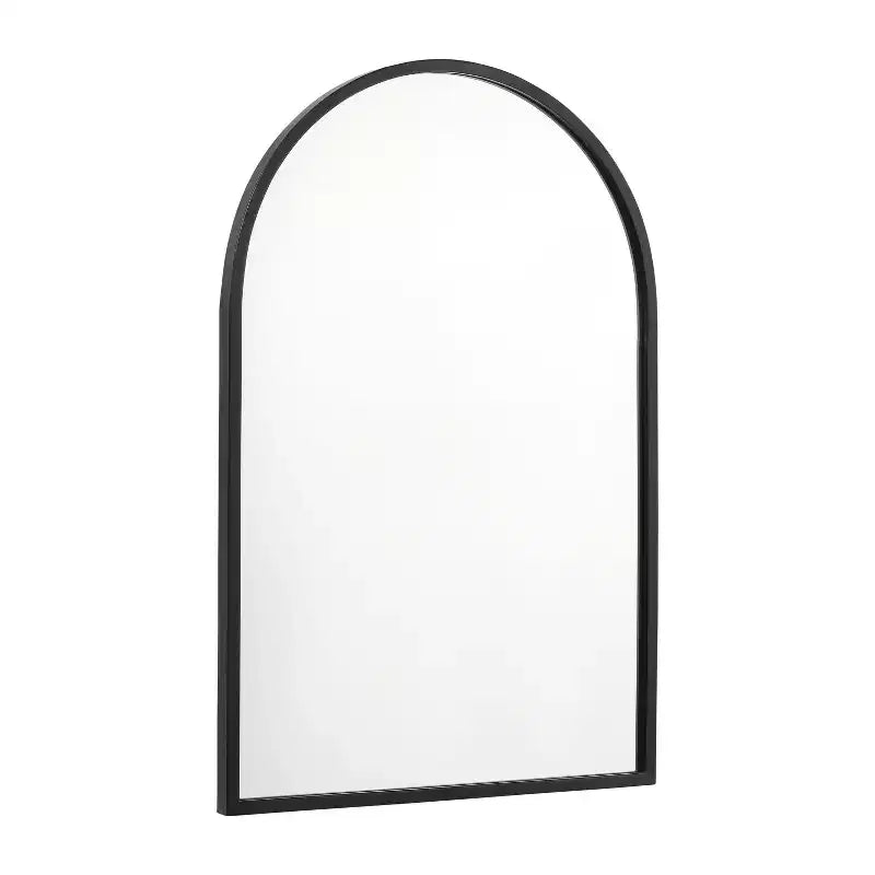 Miroir mural Merrick Lane à cadre métallique arqué pour entrées, salles à manger et salons