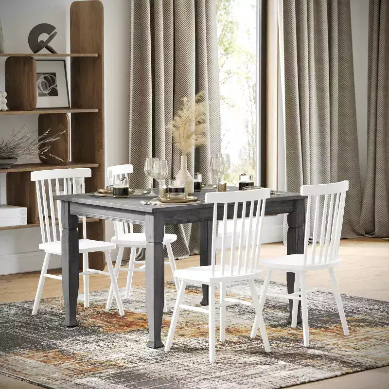 Table à manger en bois Merrick Lane avec pieds sculptés