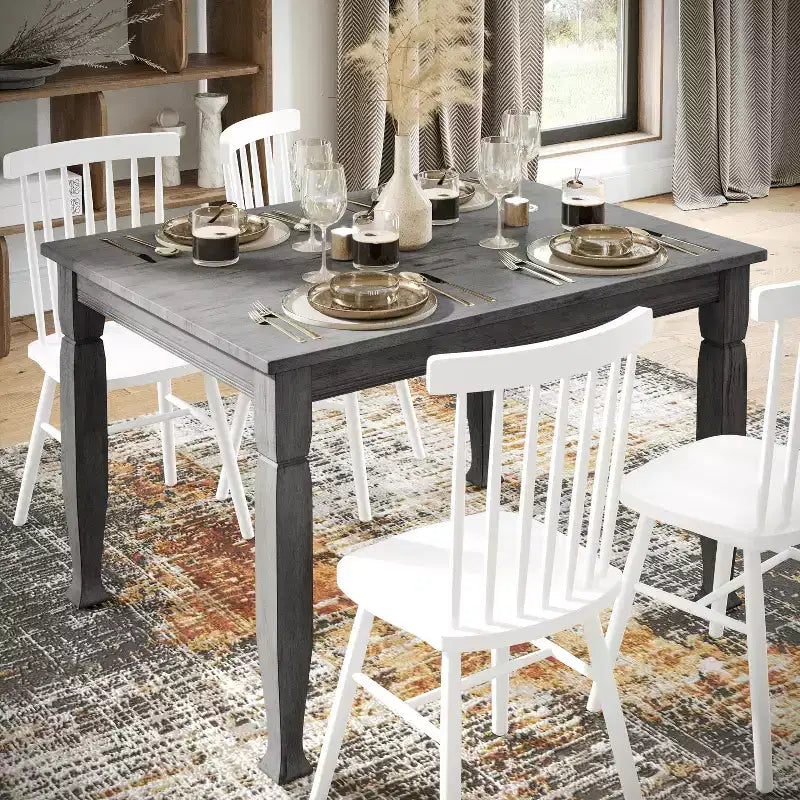 Table à manger en bois Merrick Lane avec pieds sculptés
