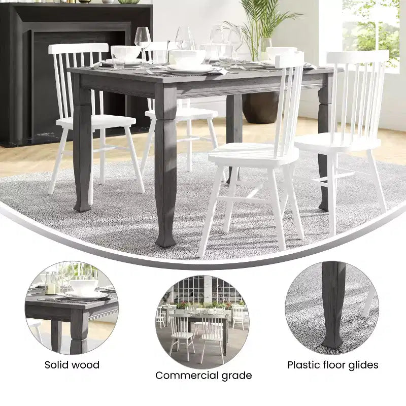 Table à manger en bois Merrick Lane avec pieds sculptés