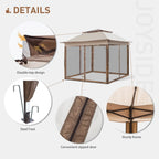 Cozywor Tonnelle escamotable en acier de 3,35 m x 3,35 m avec moustiquaire