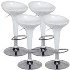 Tabouret de bar pivotant en plastique chromé réglable en hauteur