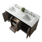 Meuble-lavabo Vanity Art avec évier en céramique et dessus en marbre reconstitué