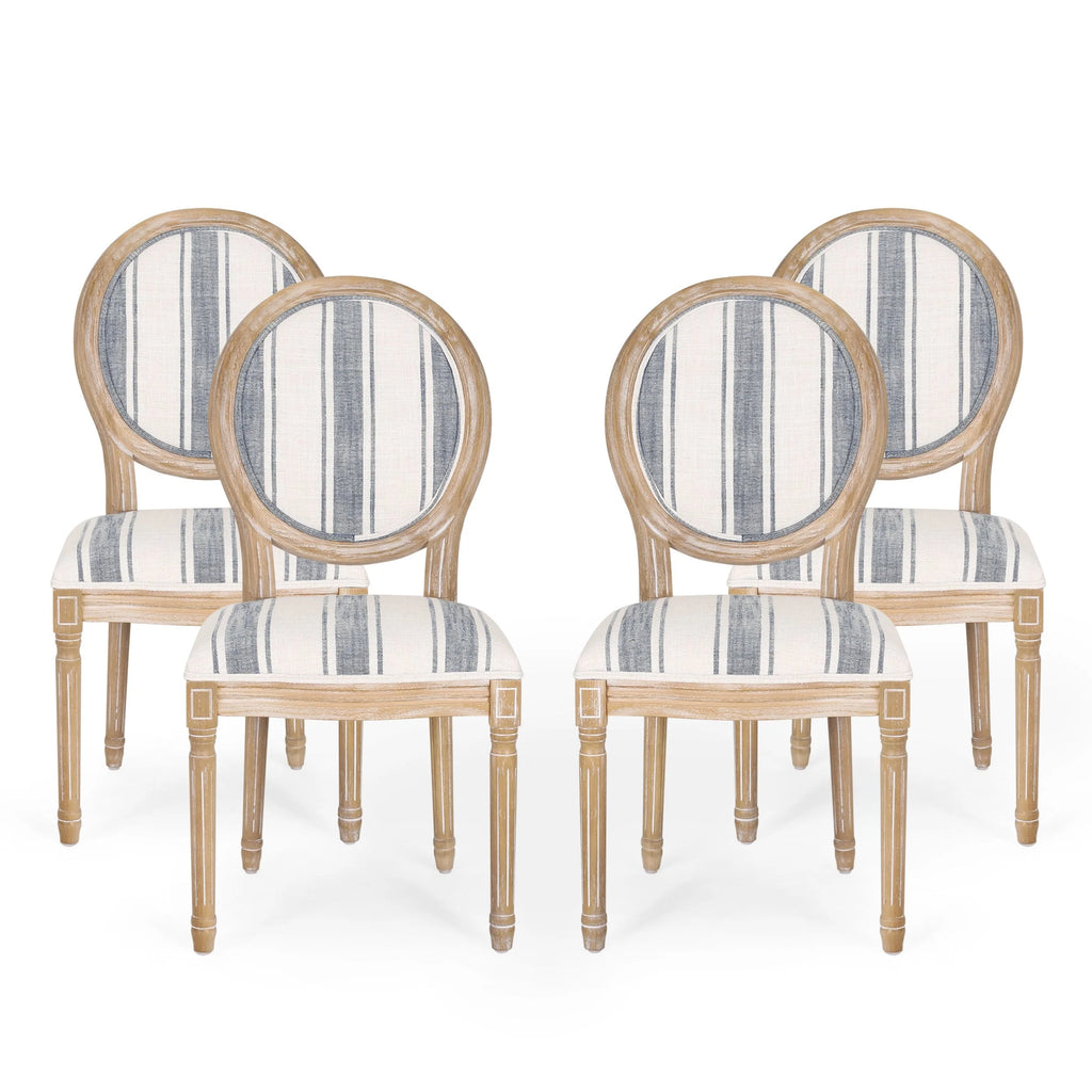 Chaises de salle à manger en tissu de style campagnard français - NH419413