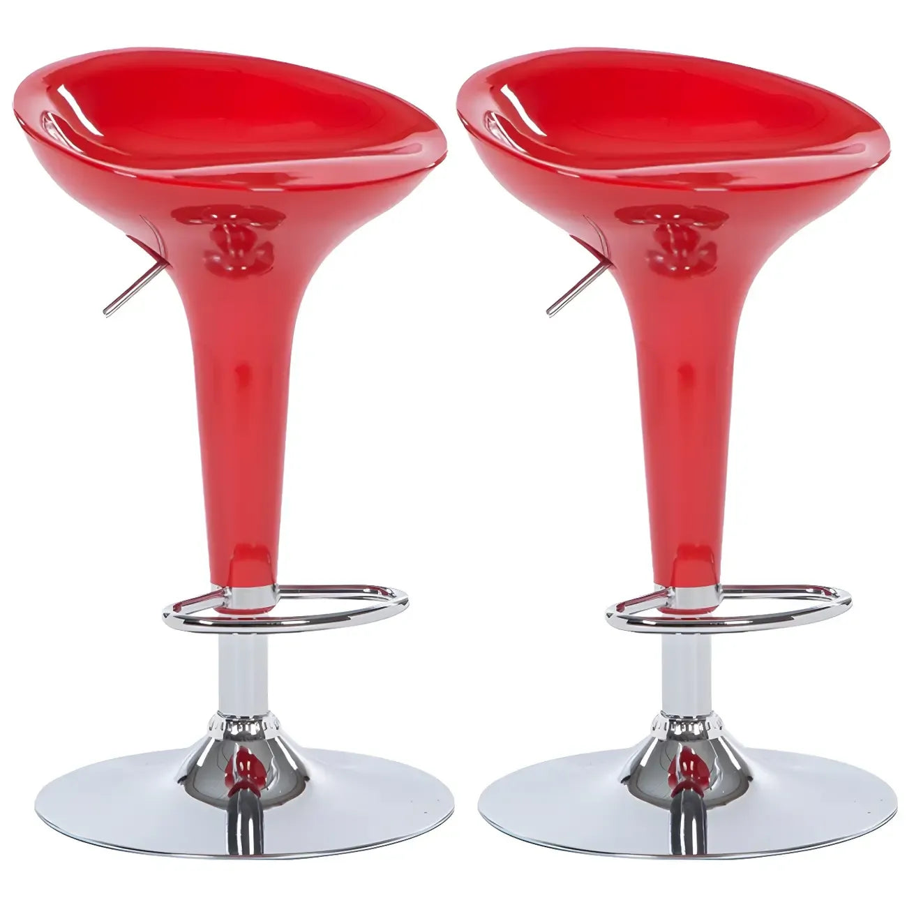 Tabouret de bar pivotant en plastique chromé réglable en hauteur