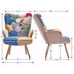 Fauteuil d'appoint FERPIT de style cabriolet avec pieds en hévéa et patins de nivellement