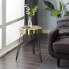 Table d'appoint moderne en polystone et métal - Olivia & May