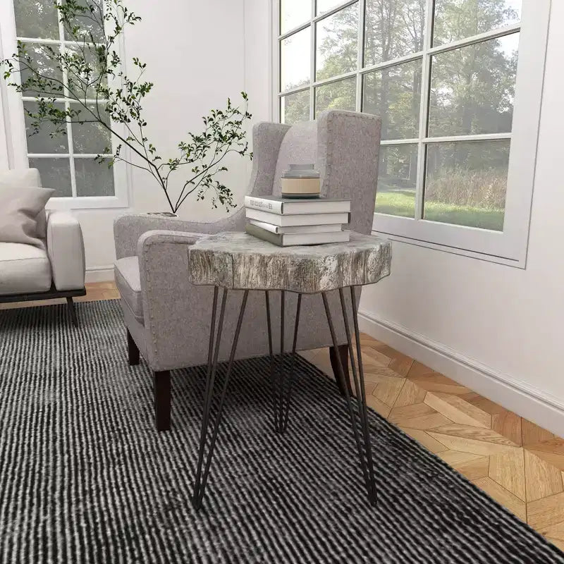 Table d'appoint moderne en polystone et métal - Olivia & May