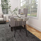 Table d'appoint moderne en polystone et métal - Olivia & May
