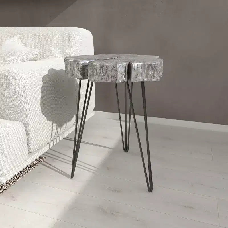 Table d'appoint moderne en polystone et métal - Olivia & May