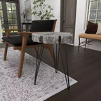 Table d'appoint moderne en polystone et métal - Olivia & May