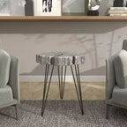 Table d'appoint moderne en polystone et métal - Olivia & May