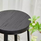 Lot de 2 tabourets de bar en acier avec assise ronde en bois d'orme - Glitzhome