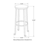 Lot de 2 tabourets de bar en acier avec assise ronde en bois d'orme - Glitzhome