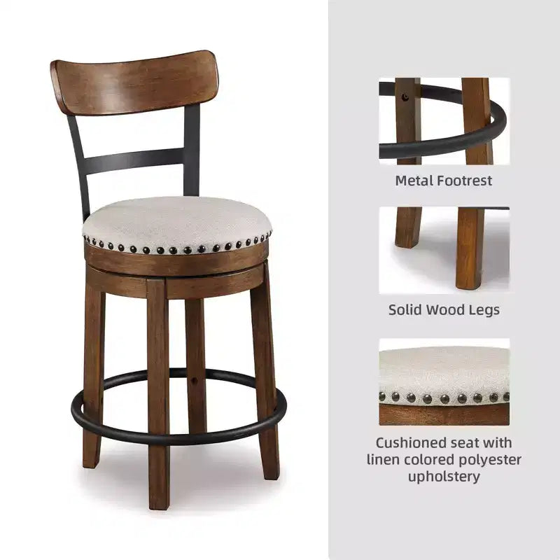 Tabouret de bar pivotant rembourré hauteur comptoir Valebeck - Signature Design by Ashley