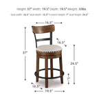 Tabouret de bar pivotant rembourré hauteur comptoir Valebeck - Signature Design by Ashley