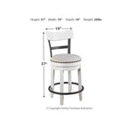 Tabouret de bar pivotant rembourré hauteur comptoir Valebeck - Signature Design by Ashley