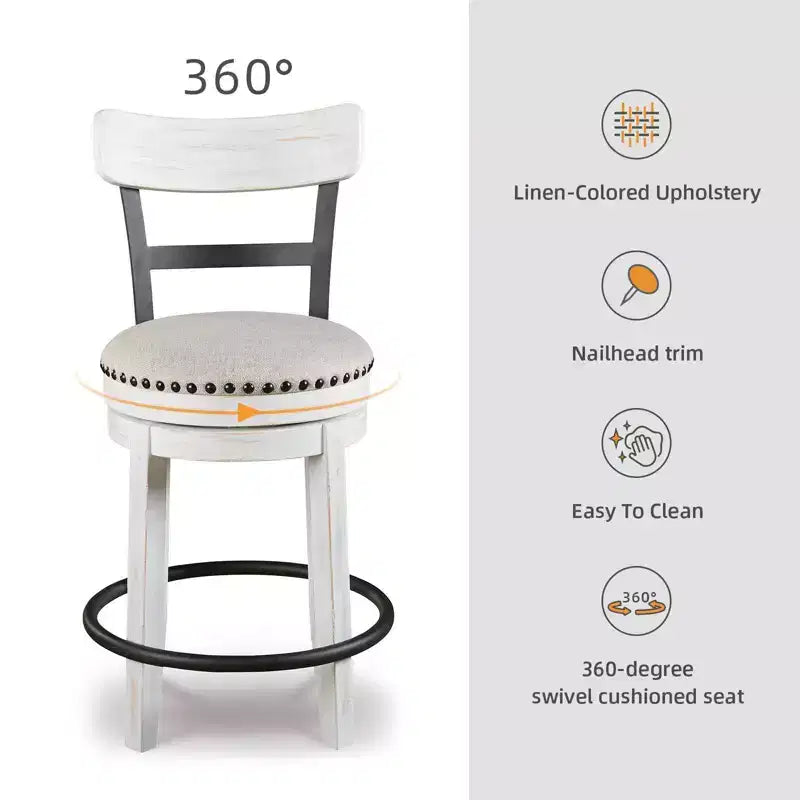 Tabouret de bar pivotant rembourré hauteur comptoir Valebeck - Signature Design by Ashley